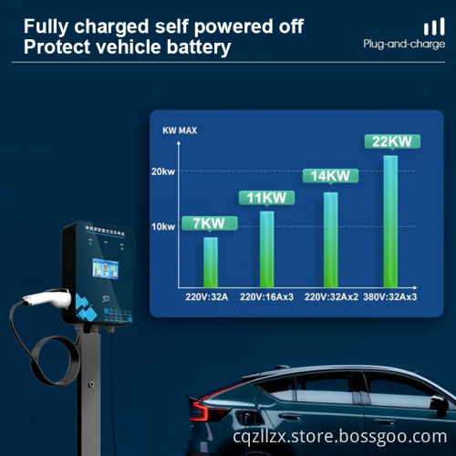 Zolala LED Touch Screen Portable EV Charger 7KW سيارة كهربائية سريعة الشحن EV محطة شحن الأسرة أو التجارية